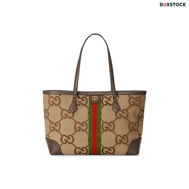 Gucci Ophidia Jumbo GG Medium Tote 'Camel/Ebony' Brown Fall/Winter 2022