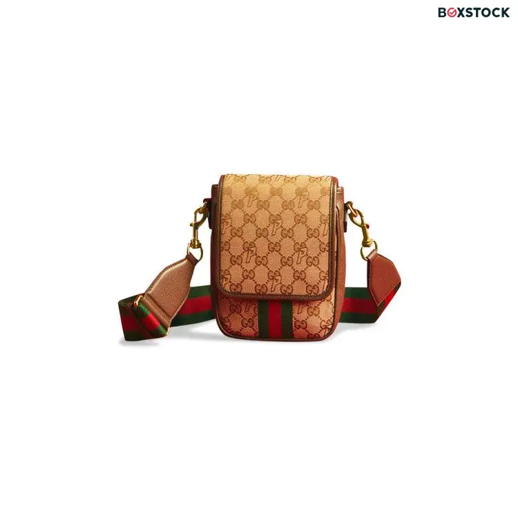 Gucci x Palace GG-P Canvas Messenger Bag With Web Shoulder Strap 'Beige' Tan Fall/Winter 2022