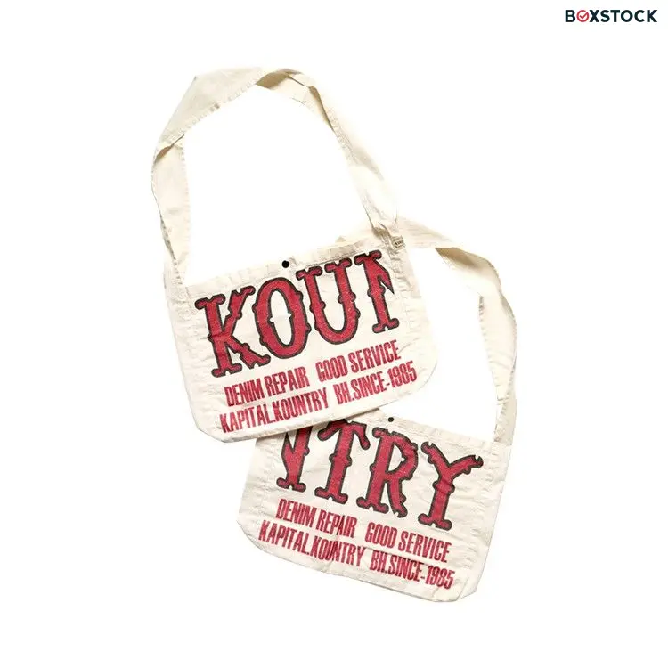 Kapital Cotton Twill Kountry Factory Book Bag 'Ecru' Cream Spring/Summer 2022
