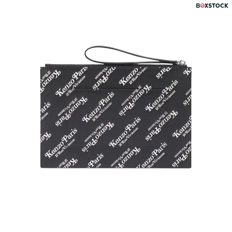 Kenzo Large leather Kenzogram Pouch 'Black'