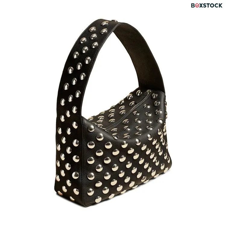 Khaite Elena Shoulder Bag With Silver Studs 'Black' Fall/Winter 2023
