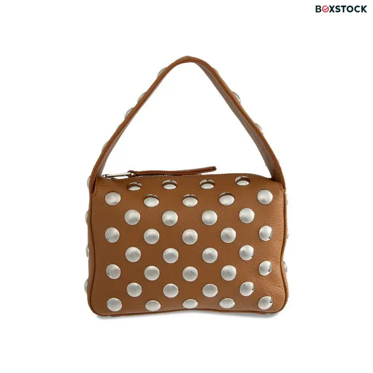 Khaite Elena Small Handbag With Silver Studs 'Nougat' Brown Fall/Winter 2024