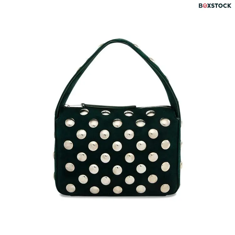 Khaite Elena Suede Small Studded Bag 'English Green'