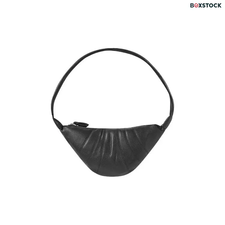 Lemaire Soft Grain Medium Croissant Bag 'Dark Chocolate' Black Spring/Summer 2024