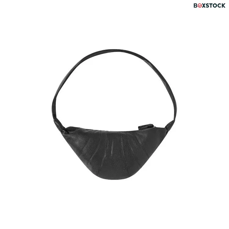 Lemaire Soft Grain Medium Croissant Bag 'Dark Chocolate' Black Spring/Summer 2024