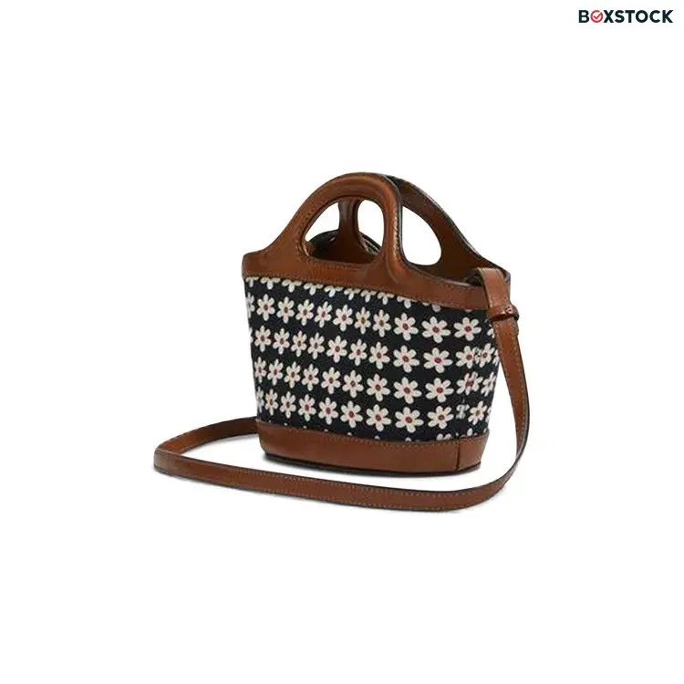 Marni Black Canvas Tropicalia Micro Bag With Daisy Print 'Red/White/Black' Multi-Color Fall/Winter 2024