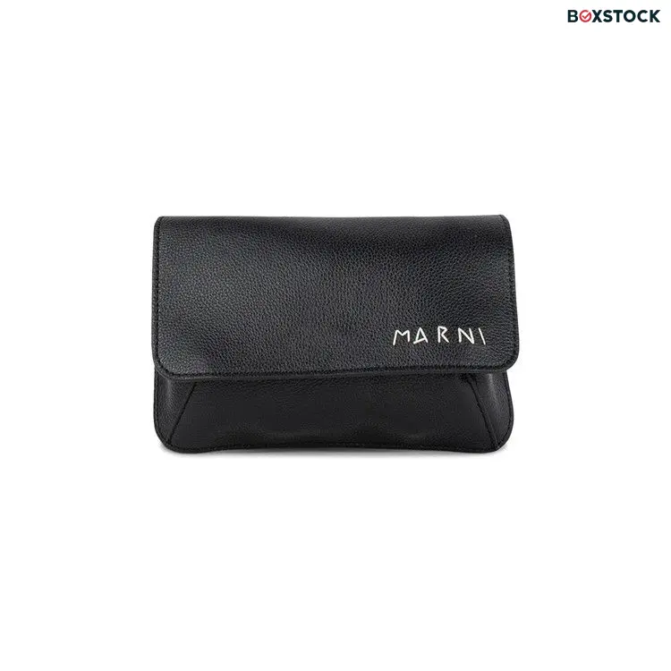 Marni Logo Embroidered Leather Belt Bag 'Black' Fall/Winter 2024