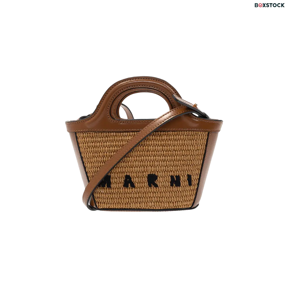 Marni Mini Logo Woven Tote...