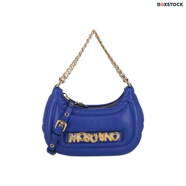 Moschino Balloon Lettering Crescent Bag 'Blue'