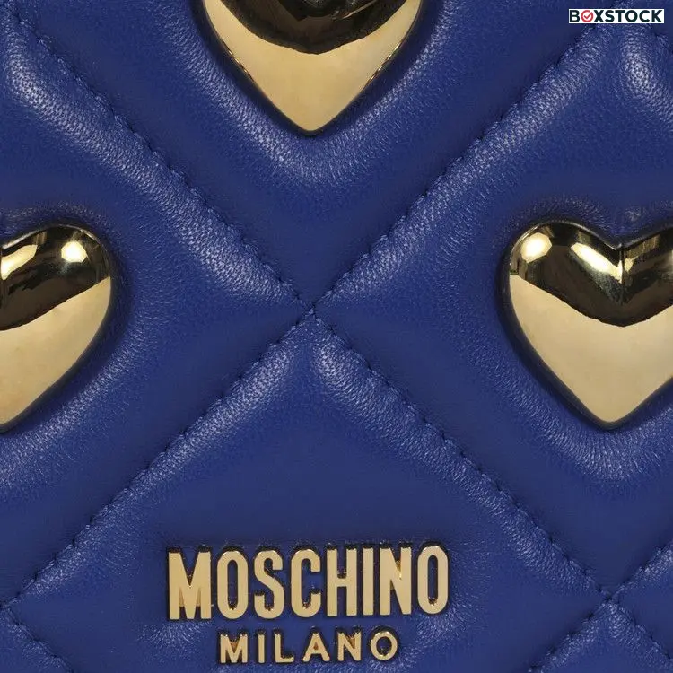 Moschino Heart Studs Quilted Shoulder Bag 'Blue'