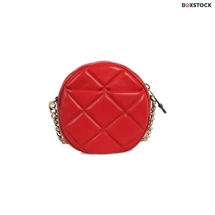 Moschino Heart Studs Quilted Crossbody Bag 'Red'