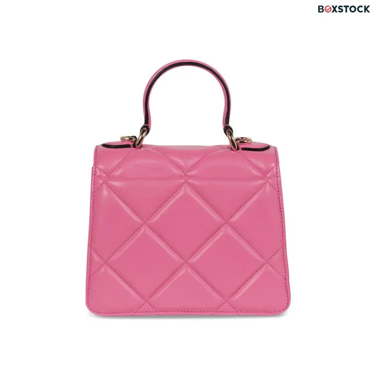 Moschino Heart Studs Quilted Shoulder Bag 'Fuchsia' Pink