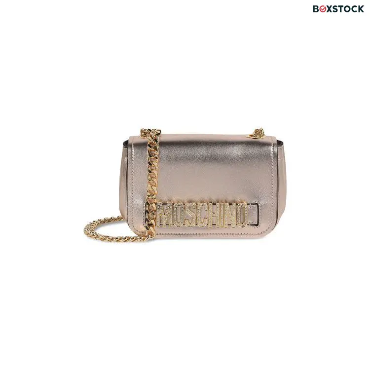 Moschino Metallic Leather Crystal Embellished Logo Crossbody Bag 'Fantasy Print/Pink'