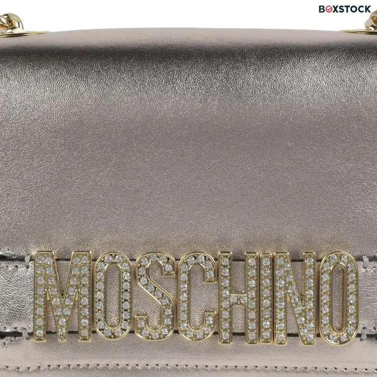 Moschino Metallic Leather Crystal Embellished Logo Crossbody Bag 'Fantasy Print/Pink'