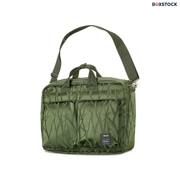 Palace x Porter-Yoshida & Co. Tanker 3 Way Briefcase 'Olive/Jacquard' Green Fall/Winter 2024