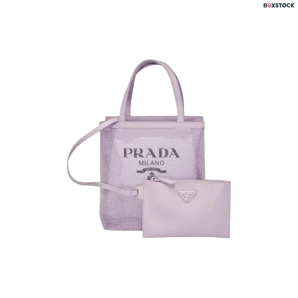 Prada Logo Mesh Tote Bag...