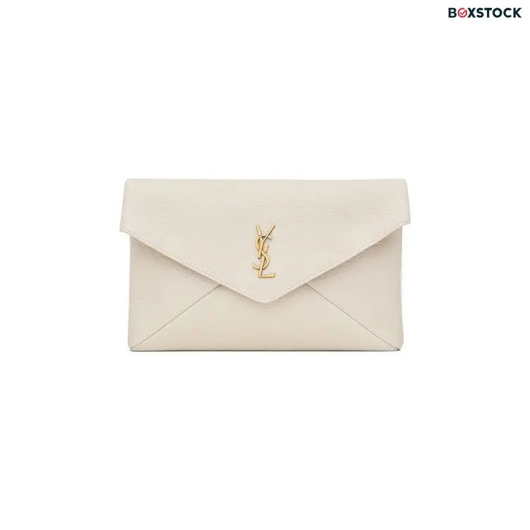 Saint Laurent Cassandre Large Envelope Pouch 'Soft Cream' White Spring/Summer 2024