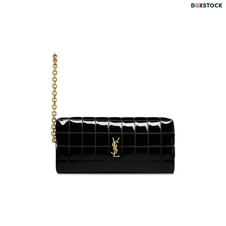 Saint Laurent Cassandre Matelassé Carré Pouch On Chain 'Noir' Black Spring/Summer 2024