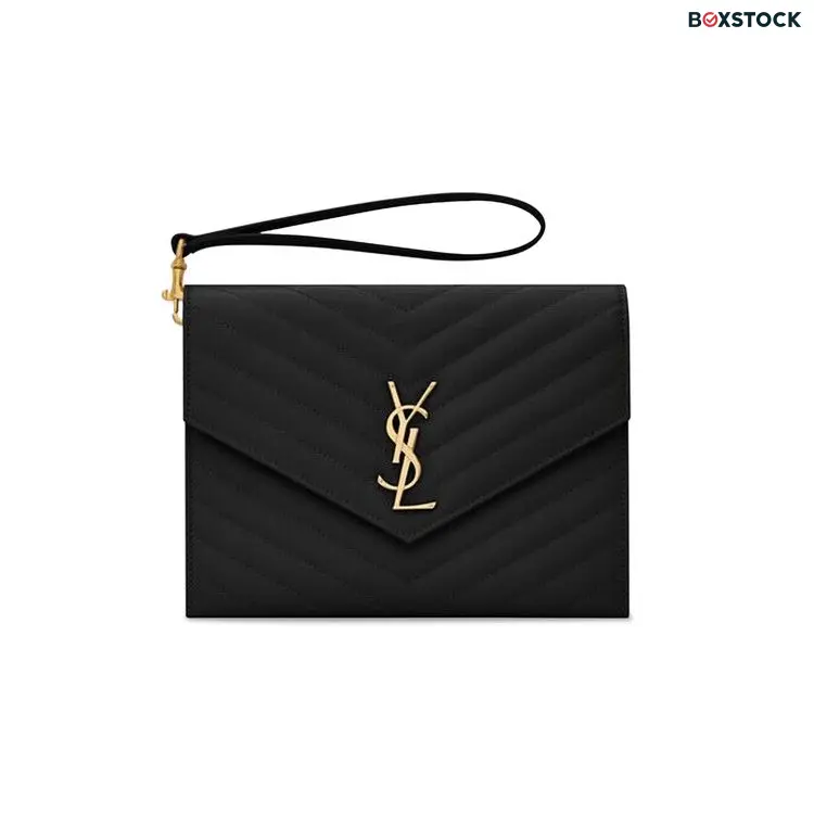 Saint Laurent Cassandre Matelassé Flap Pouch 'Black'