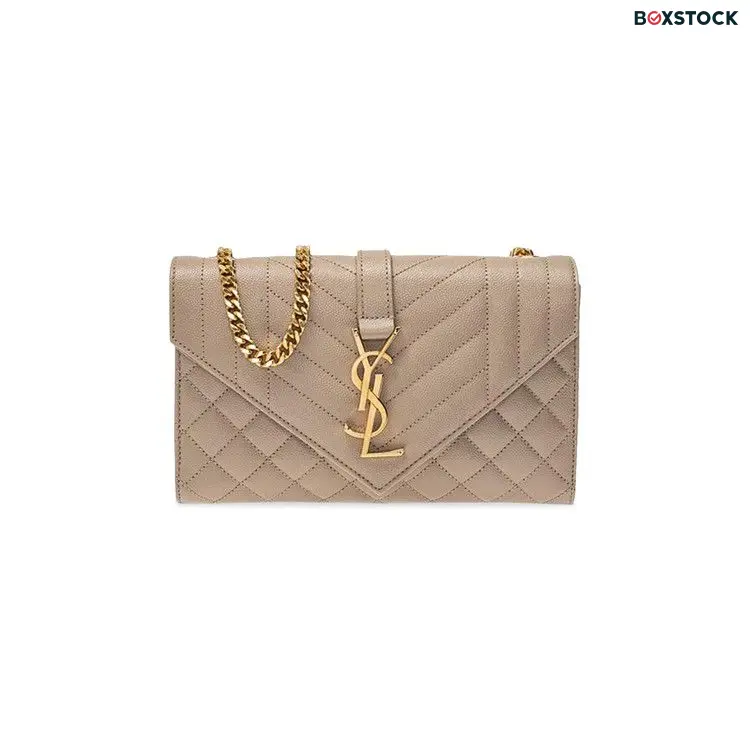 Saint Laurent Envelope Small Chain Bag 'Dark Beige' Tan Spring/Summer 2023