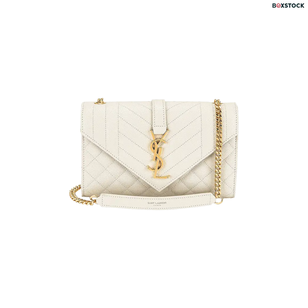 Saint Laurent Envelope Small Chain Bag 'Soft Cream' White Fall/Winter 2023