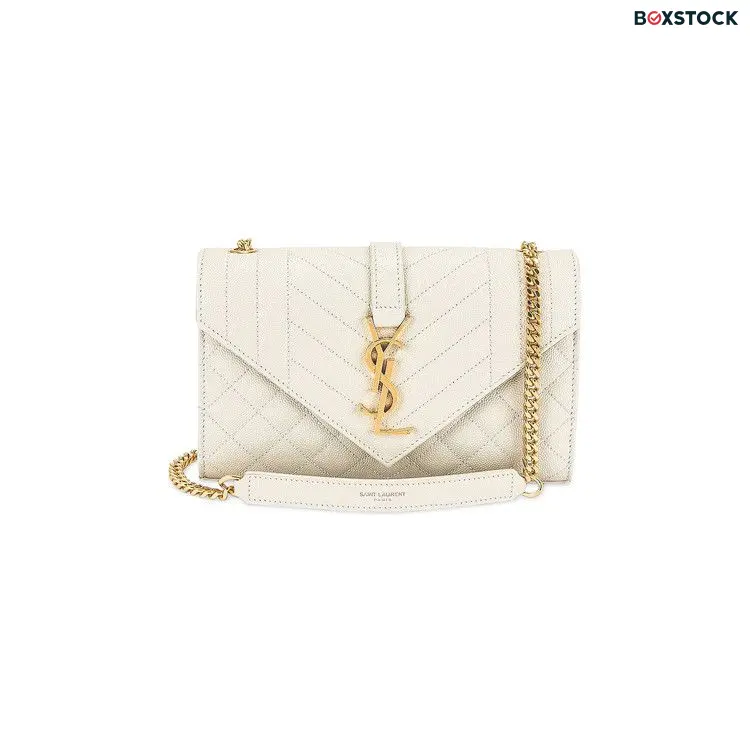 Saint Laurent Envelope Small Chain Bag 'Soft Cream' White Fall/Winter 2023