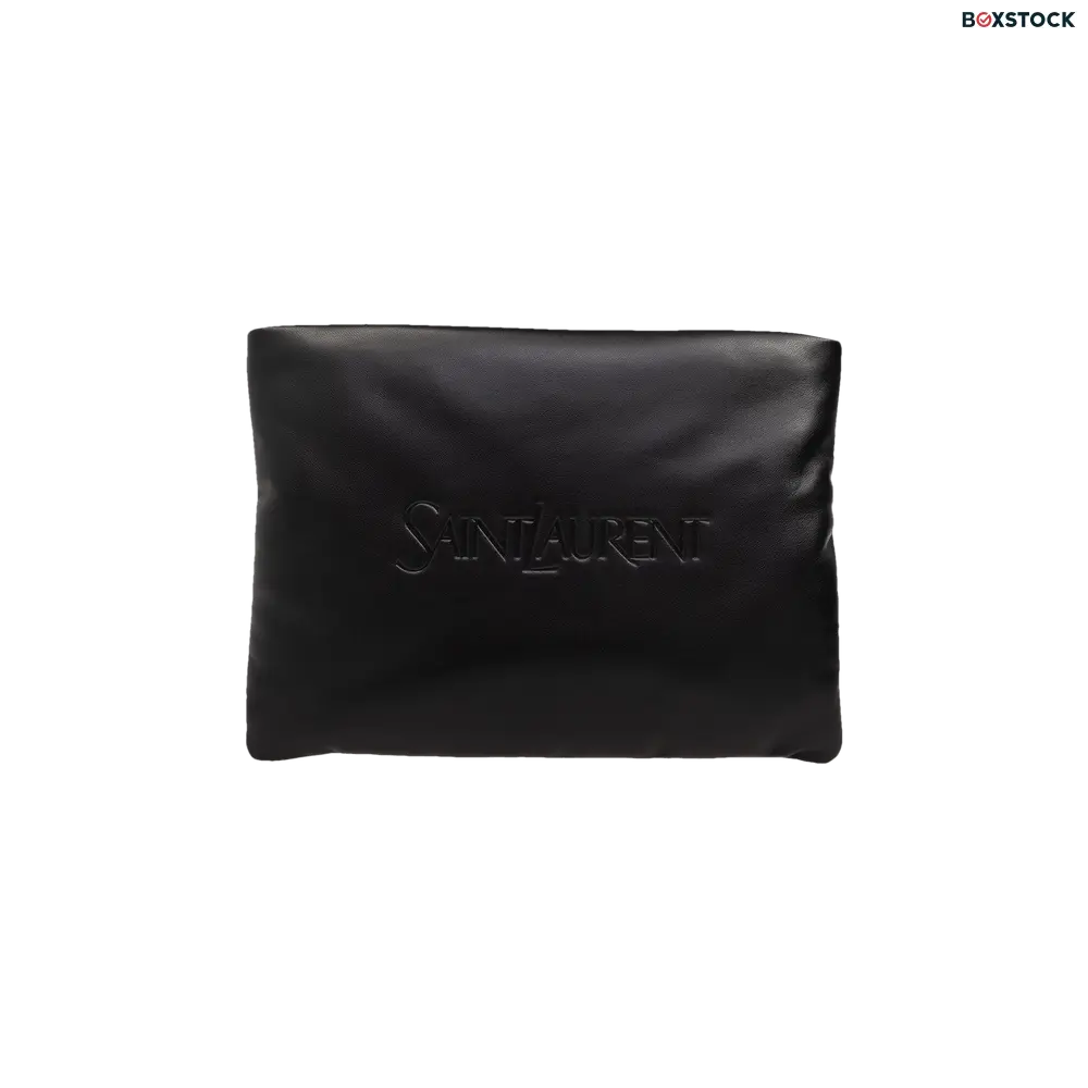 saint laurent Saint Laurent Large Puffy Pouch In Lambskin 'Nero' Black Spring/Summer 2024