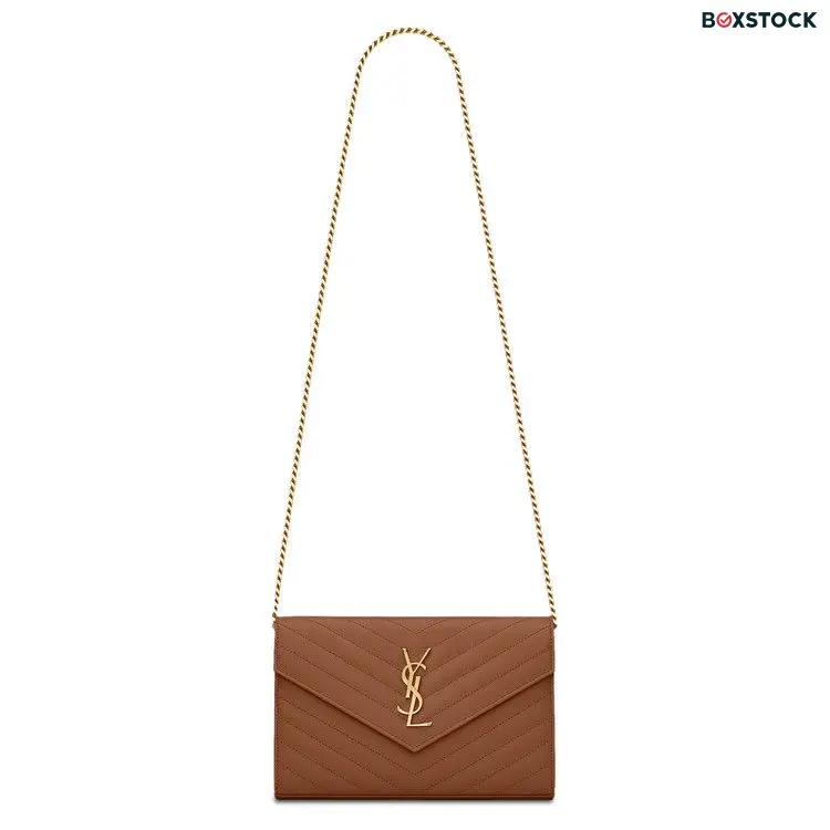 Saint Laurent Monogram Chain Wallet 'Naturel Dark' Brown Fall/Winter 2021