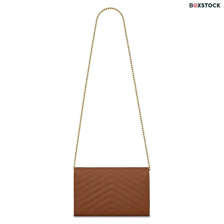 Saint Laurent Monogram Chain Wallet 'Naturel Dark' Brown Fall/Winter 2021