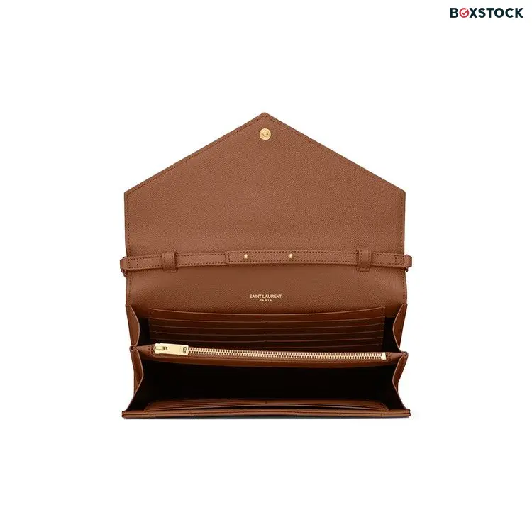 Saint Laurent Monogram Chain Wallet 'Naturel Dark' Brown Fall/Winter 2021