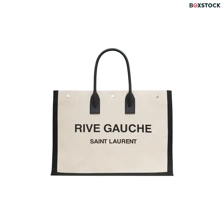 Saint Laurent Rive Gauche Large Tote Bag 'Grege/Black' Cream Spring/Summer 2023