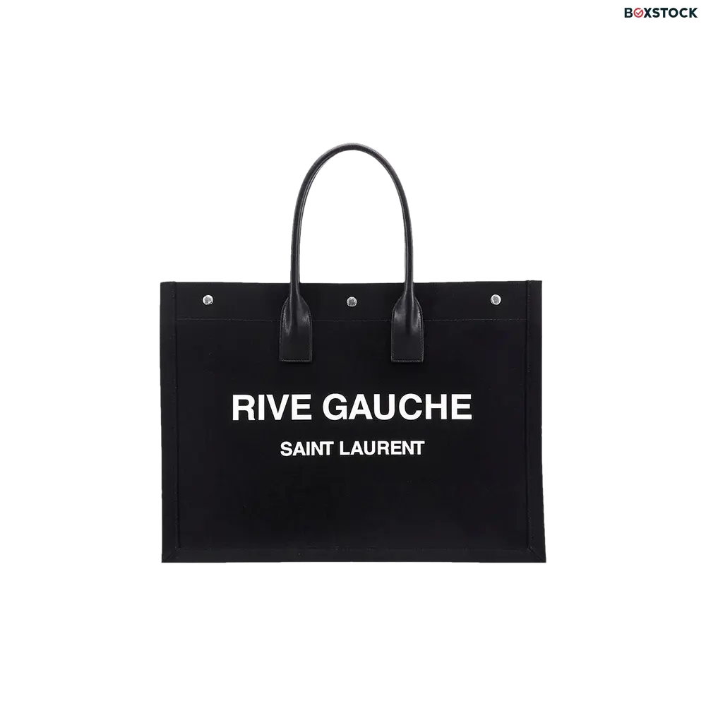 Saint Laurent Rive Gauche Lino Legend Large Tote Bag 'Black/White' Fall/Winter 2023