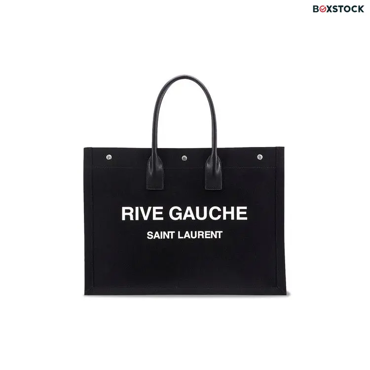 Saint Laurent Rive Gauche Lino Legend Large Tote Bag 'Black/White' Fall/Winter 2023