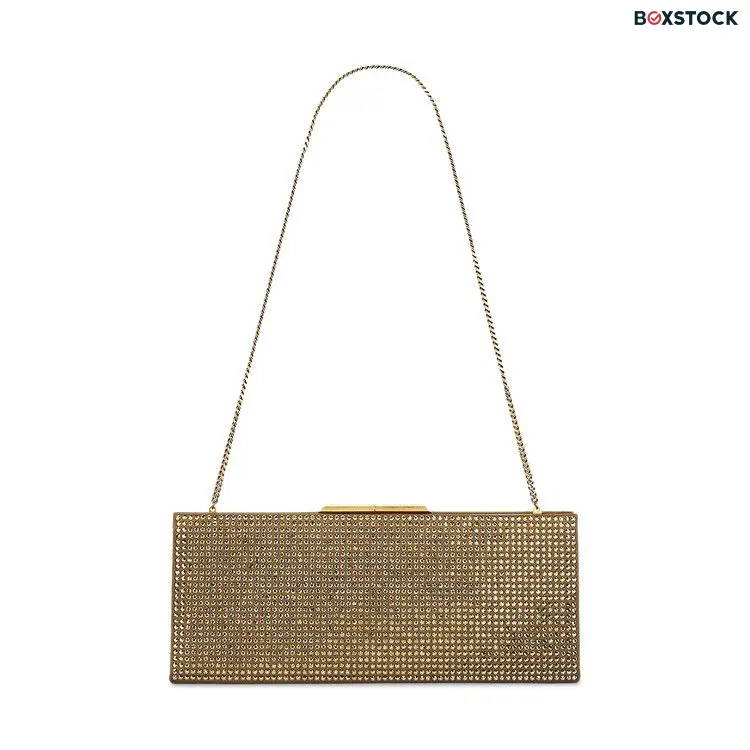 Saint Laurent Small Midnight Clutch Bag 'Crystals' Brown