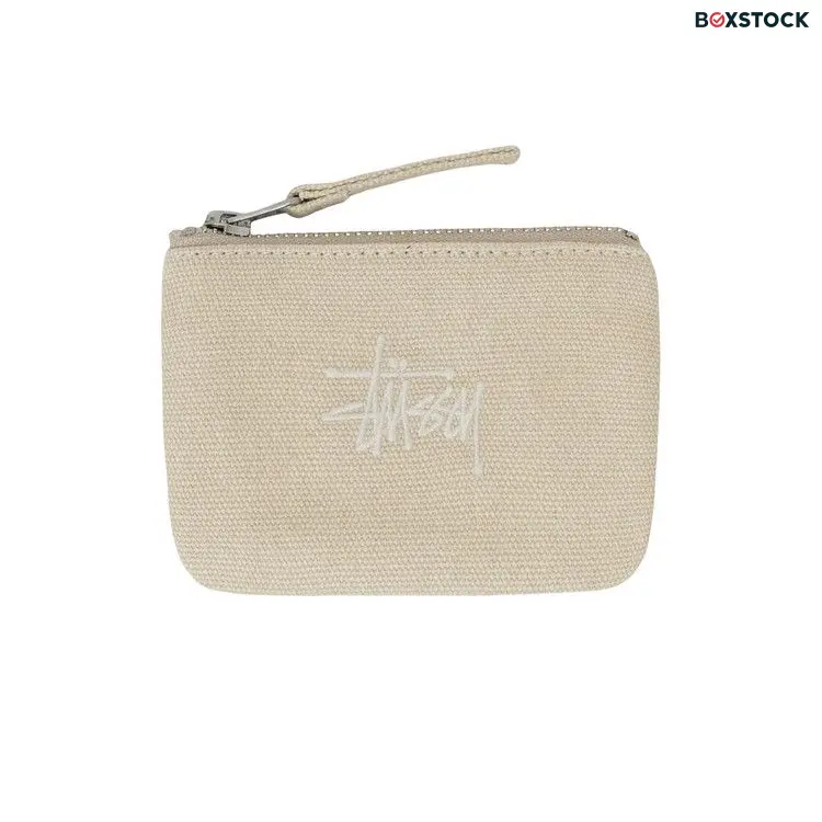 Stussy Canvas Coin Pouch 'Natural' Cream Fall/Winter 2023