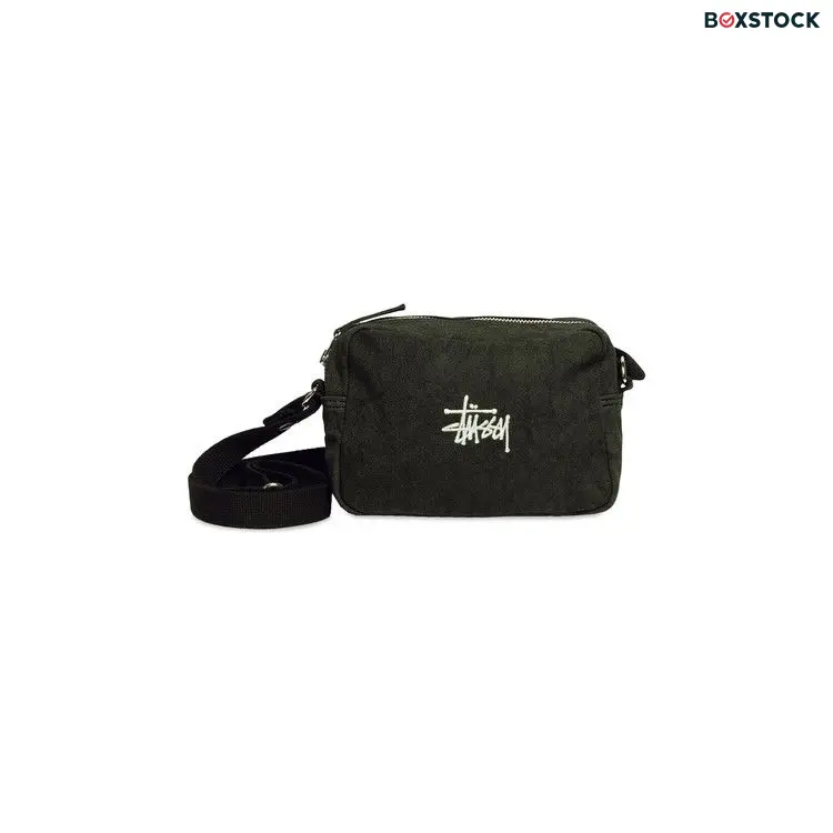 Stussy Needle Punch Side Pouch 'Washed Black' Fall/Winter 2024