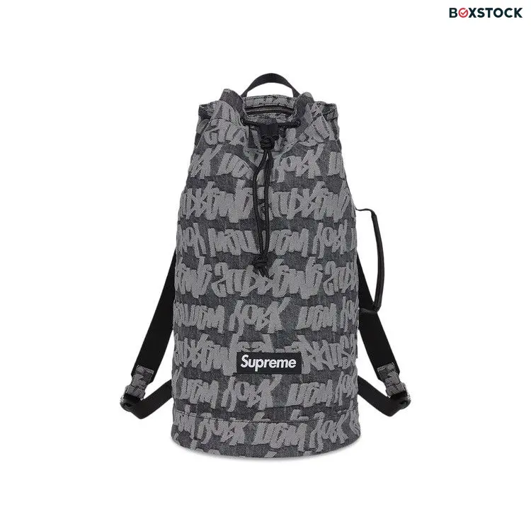 Supreme Fat Tip Jacquard Denim Backpack 'Black' Spring/Summer 2022