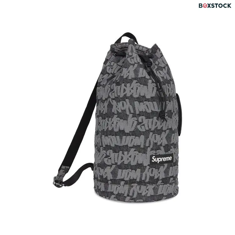 Supreme Fat Tip Jacquard Denim Backpack 'Black' Spring/Summer 2022