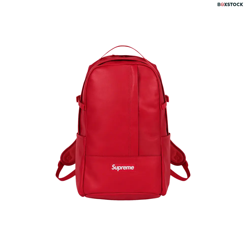 Supreme Leather Backpack 'Red' Fall/Winter 2023