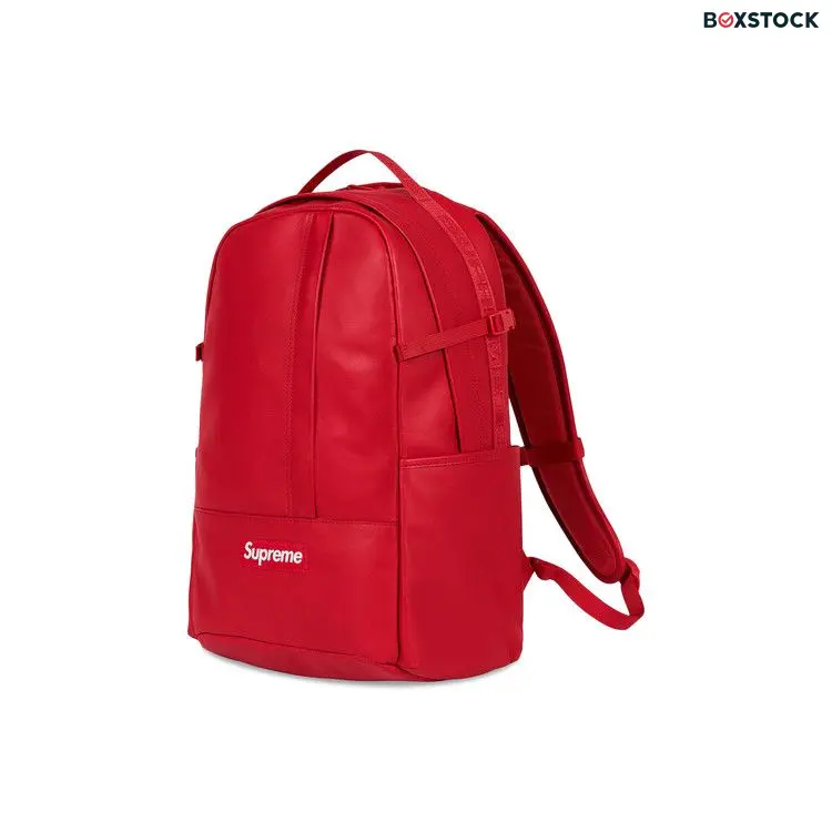 Supreme Leather Backpack 'Red' Fall/Winter 2023