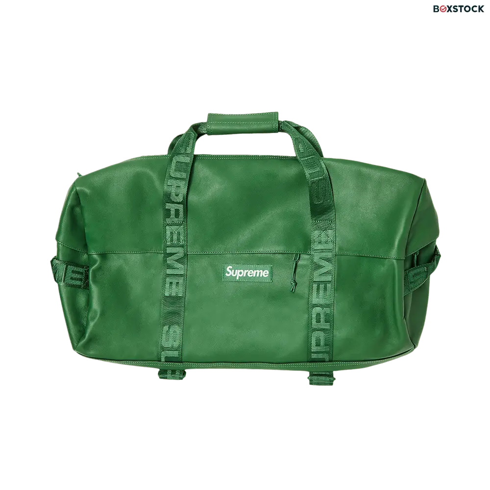 Supreme Leather Duffle Bag 'Green' Fall/Winter 2024