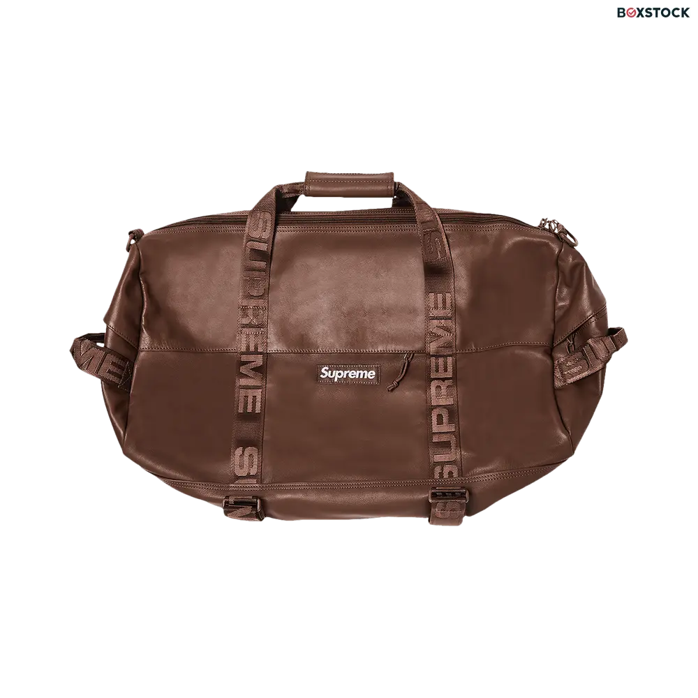 Supreme Leather Duffle Bag 'Brown' Fall/Winter 2024