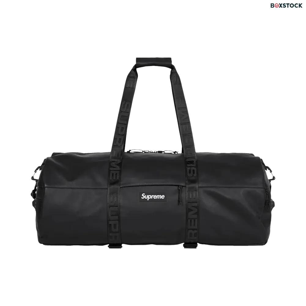 Supreme Leather Large Duffle Bag 'Black' Fall/Winter 2024