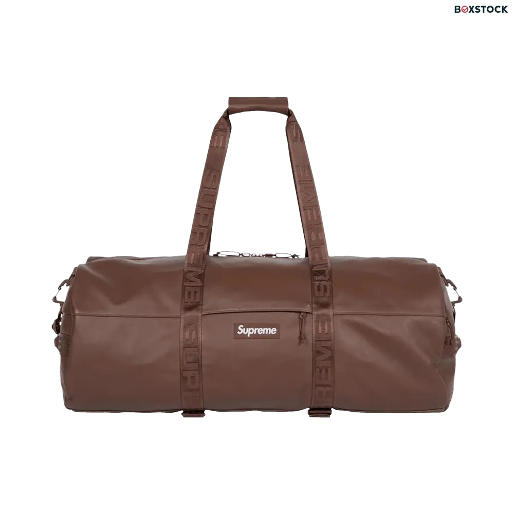Supreme Leather Large Duffle Bag 'Brown' Fall/Winter 2024