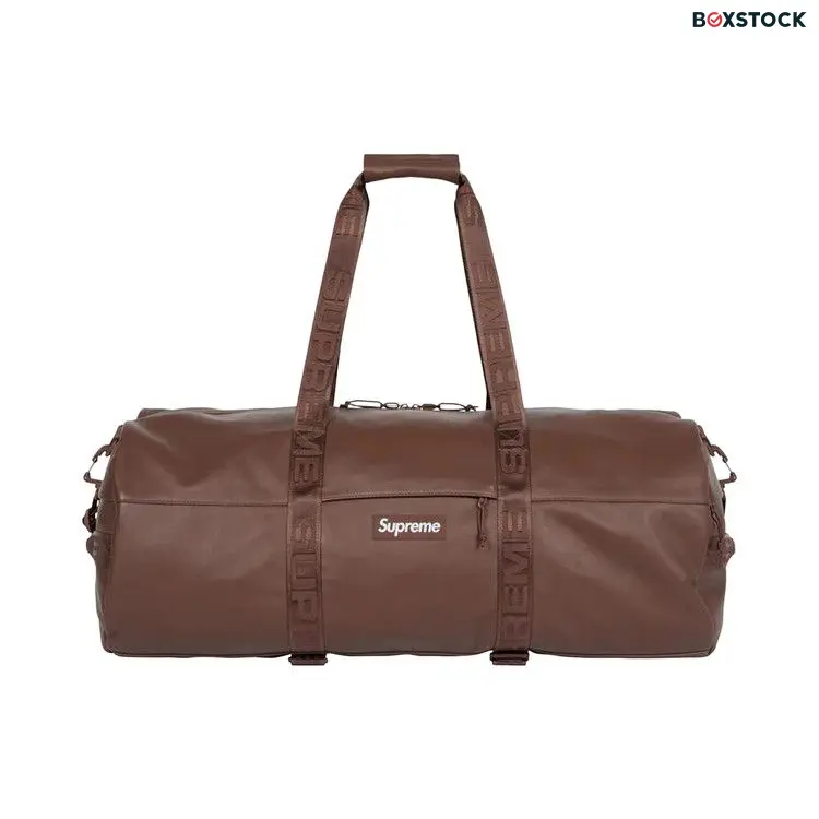 Supreme Leather Large Duffle Bag 'Brown' Fall/Winter 2024