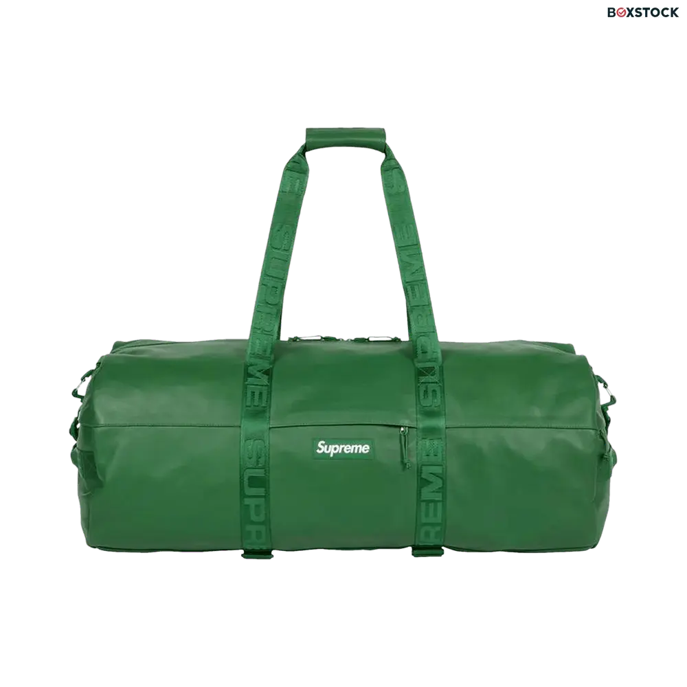 Supreme Leather Large Duffle Bag 'Green' Fall/Winter 2024