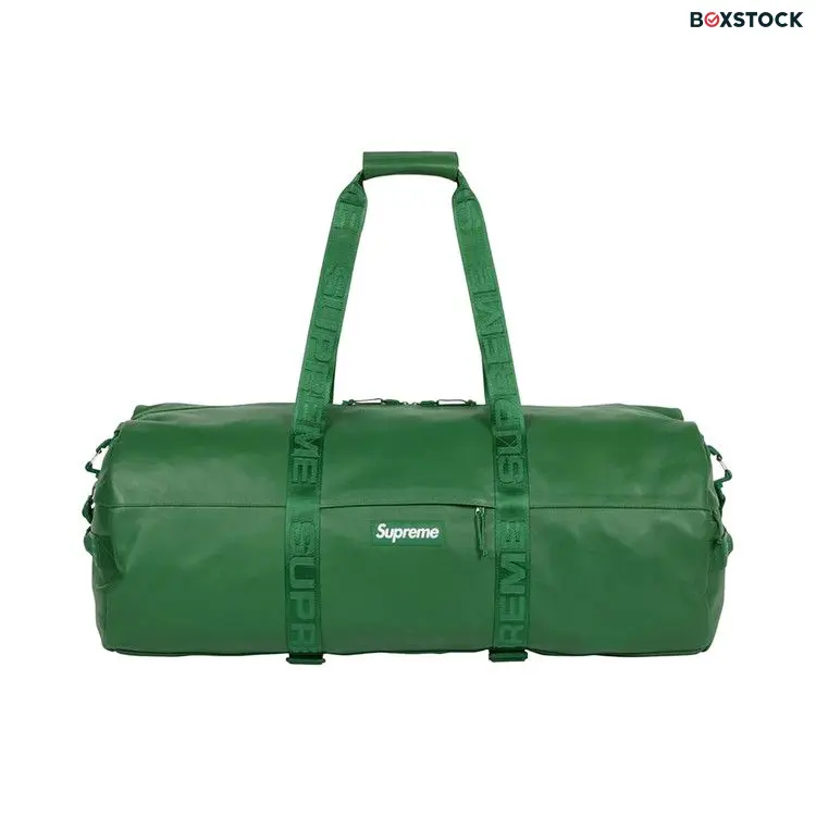 Supreme Leather Large Duffle Bag 'Green' Fall/Winter 2024