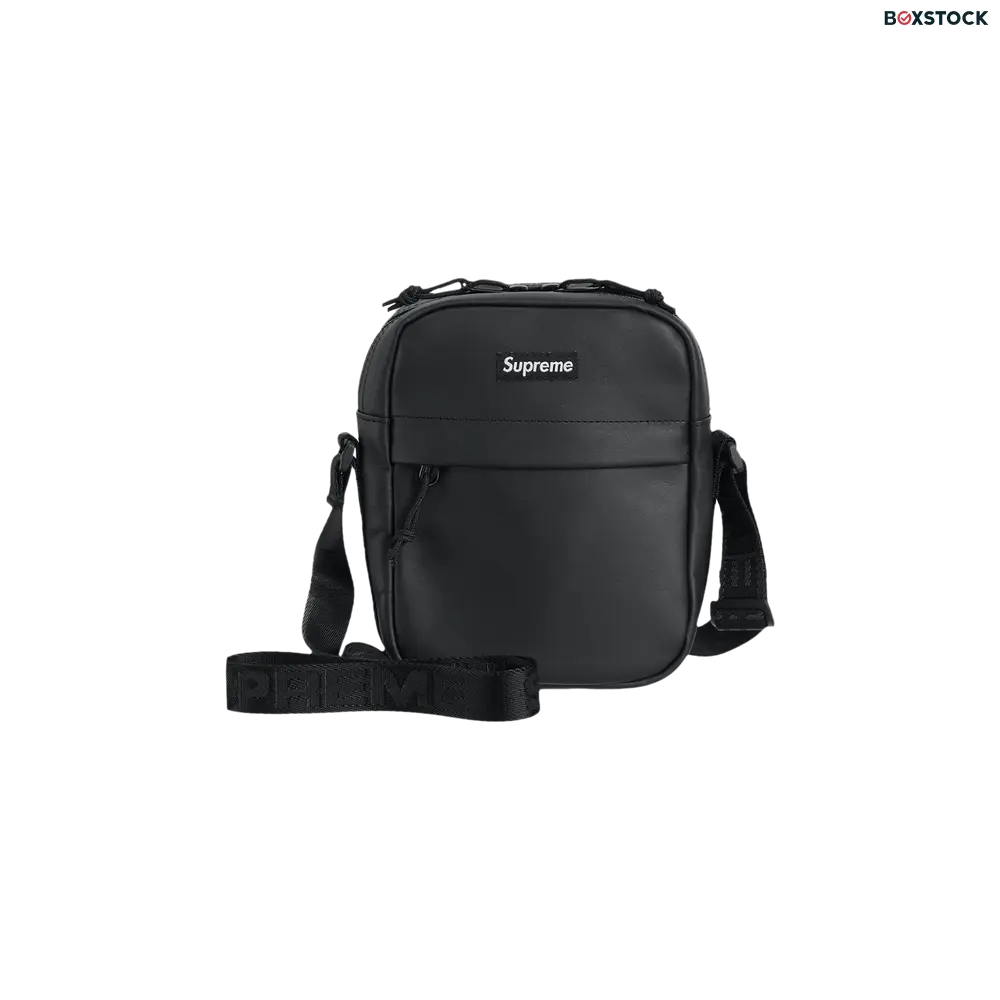 Supreme Leather Shoulder Bag 'Black' Fall/Winter 2023