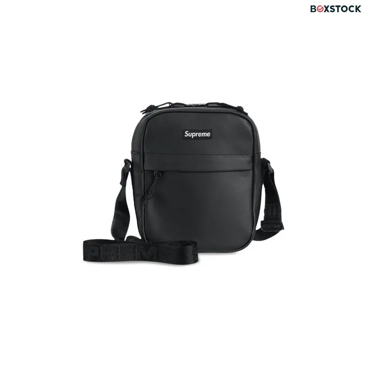 Supreme Leather Shoulder Bag 'Black' Fall/Winter 2023