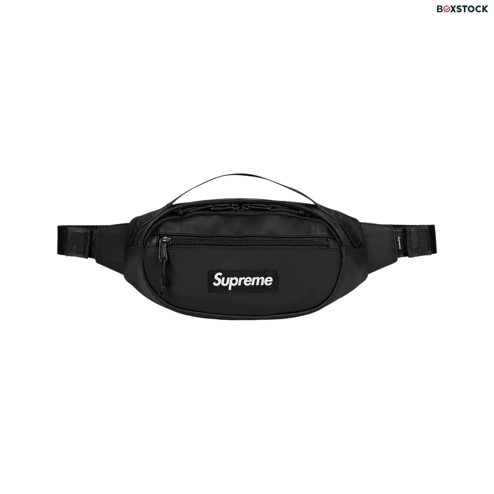 Supreme Leather Waist Bag 'Black' Fall/Winter 2023